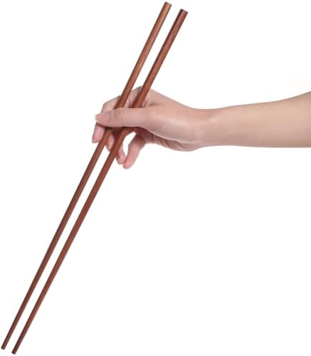 Donxote Lot de 2 paires de baguettes en bois marron extra longues 41,9 cm