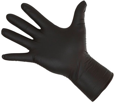 Kerbl 15320 Nitrile Lang Schwarz Einmalhandschuhe, 30cm Länge, S, 50 Stück