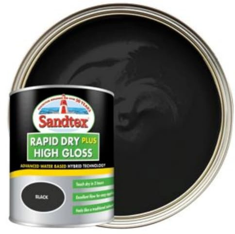 Sandtex Rapid Dry Plus High Gloss 750ml Black