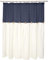 Lush Decor Tenda da doccia in lino, 183 x 183 cm, blu navy e bianco