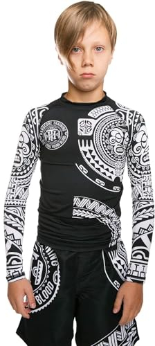 Hardcore Training Kids Rash Guard Camicia a Compressione Bambini Unisex BJJ Boxeo Palestra Fitness No Gi Abbigliamento Sportivo