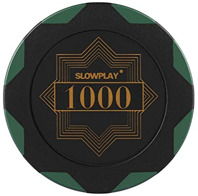 SLOWPLAY Nash Pokerchips aus Ton, 50 Clay Poker Chips Metallkern 14g| für Poker Texas Hold`em | Jetons Casino mit Erstklassiger Verarbeitung und elegantem Design (Wert 1000)