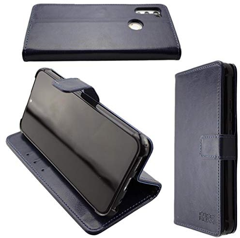 caseroxx Bookstyle Handytasche für Gigaset GS4 / GS4 Senior in blau – Klapphülle aus Kunstleder mit Kreditkartenfächern, Magnetverschluss, Standfunktion & Rundumschutz für Display und Gehäuse