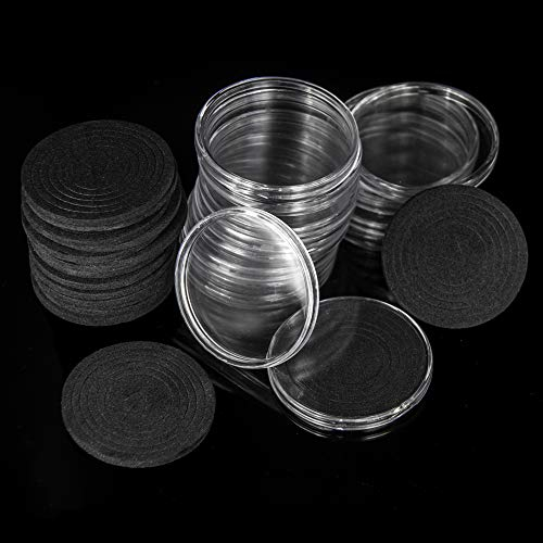 20 Ensembles de Capsules de pièces de 46 MM avec 6 Tailles (20/25/30/35/40/46 MM) étui de Porte-Monnaie en Mousse de Protection réglable pour la Collection de pièces DC0340