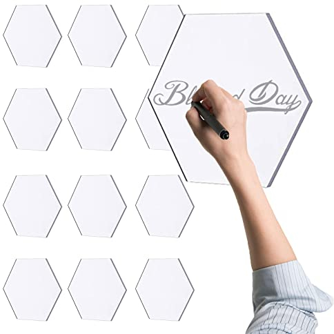 40 durchsichtige Acryl-Tischkarten, sechseckig, Tischkarten, Tischkarten Blanko Gästetafel Escortplatten Fliesen Namenskarten für DIY, Hochzeit, Abendessen, Partys, Gästename, Lebensmittelschilder