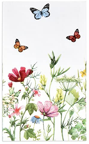 100 Spring Floral Guest Napkins Wildflower Butterfly Disposable Paper Towel