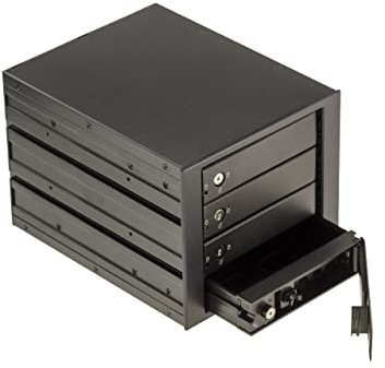 KALEA-INFORMATIQUE 5.25 Schachtgehäuse für 4 SATA-Laufwerke. Hot Plug Caddy-Einschub für PC oder Server. Vollständig aus Aluminium gefertigt.