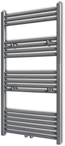 INLIFE Handtuchheizkörper Warmwasser Gerade Grau 600x1160 mm