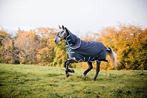 Horseware Amigo Bravo 12 Plus medium mit Halsteil Navy/Aqua Gr. wählbar (155)