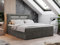 MKS MEBLE Boxspringbett 180x200 mit Led Grau Samt, Polsterbett Bett 180x200 mit LED Kopfteil, Multipocket Matratze H4, Doppelbett mit Bettkasten Stauraumbett - Gold-5 - Dunkelgrau Velvet
