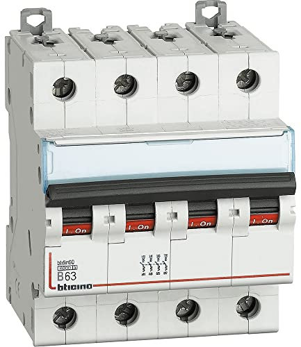 Bticino FN84B63 Curva B Interruttore Magnetotermico, 4 Poli, 63A, 400V