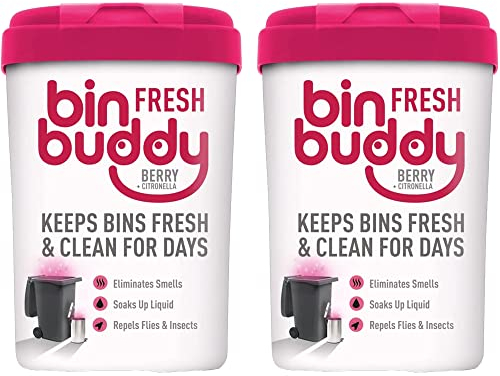 Bin Buddy Fresh Berry Blast 450g, Pack of 2 - Bin Freshener Deodoriser Powder, Leaves Your Bin Smelling Great - Suitable for Indoor and Outdoor Bins