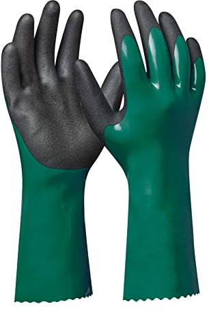Gebol Hydro | 1 Paar | Größe XL (Gr 10) | Teich- und Pool Gartenhandschuh | wasserfester Nitril Chemikalienschutzhandschuh mit bester Griffsicherheit | für Herren | grün