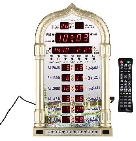 Wandkalender Moschee Digitale Islamische Uhr Muslim Geschenk Alarm Azan Gebet EU Stecker 110-240V
