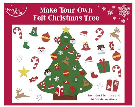 Eurowrap Make Your Own Felt Christmas Tree Kraft Kit Decoration Kids Children Xmas Celebration Decoration