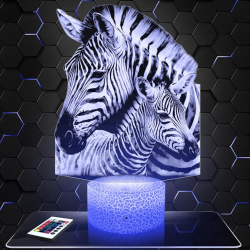 Nachttischlampe Zebra deko Tier Wildnis Afrika. Geschenkidee Mann Frau objekt Zebra Nachtlicht Erwachsene deko Zimmer.