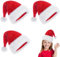 POPOYU 3 Stück Weihnachtsmütze Nikolausmütze Kinder,Weihnachtsmann Kostüm Nikolausmütze,Rote Mütze Dicker Plüsch Fellrand aus Plüsch Nikolaus,Weihnachtsmann Mütze für Herren/Damen