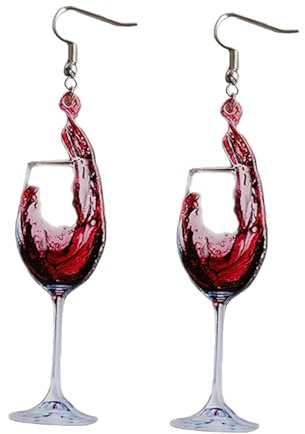Lifelike 3D Simulation Beer Mug Earrings Miniature Wine Glass Dangle Drop Earrings for Women Girls Cute Funny Food Ear Jewelry, Metal, metal