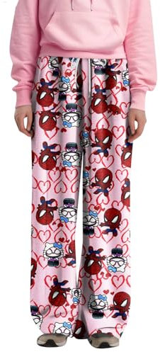 Kitty Pyjama Hose Kitty, Pyjamahose Damen Lang Spider Hose Pyjama Man Kitty S Schlafanzughose Hosen Matching Pyjamas Couple Spider Pyjamahose Hose Man Pyjama Damen Lang (A02,M)