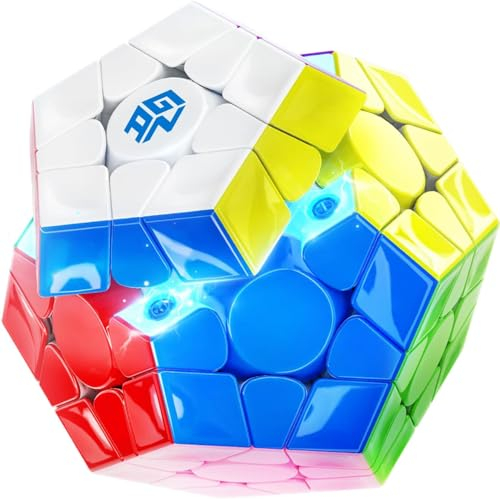 GAN Megaminx Zauberwürfel Maglev V2, Megamix Würfel mit 160 Magneten, Speed Cube Schnell & Glattes & Verstellbare Spannung & Anti-POP, für Kind Erwachsene-2024 Vorzeigemodell, Schwarz (UV Coated)