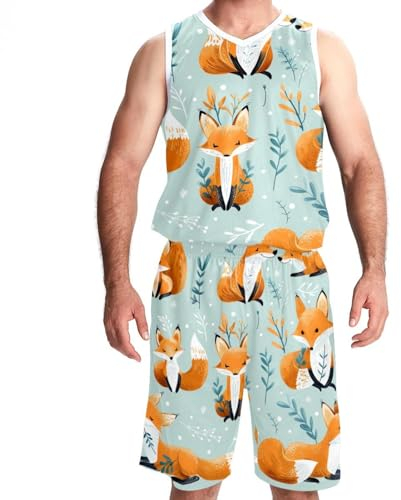FNETJXF Basketballtrikot und Shorts, Custom Basketball Trikot, Herren Basketball Trikot, Fußball, Muster 1194, XXXL