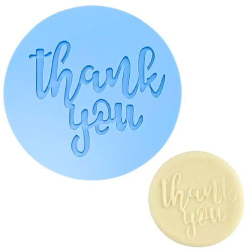 Crethinkaty Teachers' Day Fondant-Prägestempel Thank you, 3D-erhöhtes Design, Keksstempel zum Backen von Keksen, Dekorieren von Kuchen, Zuckerpaste, Cupcake