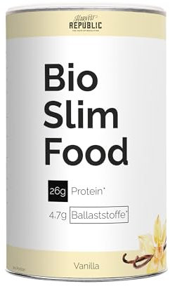 Harvest Republic Organic Bio Slim Food Vanille 420g, Eiweiss aus Bio Molkenprotein, Ballaststoffe aus Bio Gummi Arabicum, natürlich und ohne Zusatzstoffe (Vanille)