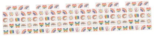 Healvian 5sets Lgbt Pride Gay Rainbow Temporary Stickers Face Body Decorations 24pcs*5