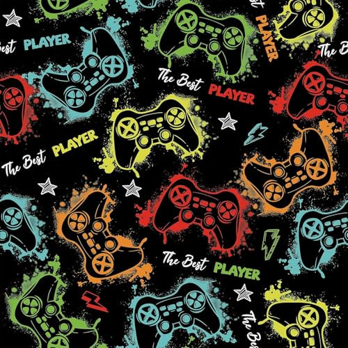 CHDITB Colorful Game Wallpaper,Gaming Wall Sticker,Self Adhesive Wallpaper Game(44 x 300CM) Graffiti Wallpaper for Kids,Game Console Wall Paper,Video Game Wallpaper for Game Room,Gmaing Gift for Kids