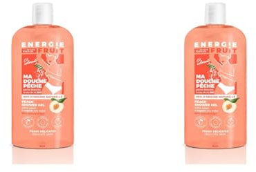 ENERGIE FRUIT | Gel Douche pH Neutre | Pêche Blanche & Eau de Riz | Vegan | 500ml (Lot de 2)