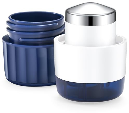 Fullicon 3 in 1 Pill Crusher for Tablets with Stainless Steel Grinding Head, Tablet Crusher for Pills & Pet, Pill Grinder with Storage, Pill Cutter Splitter with Free Brush (Indigo)