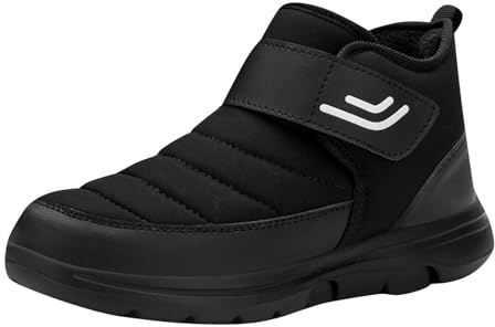 TDEOK Stivali da neve da uomo, in cotone, in velluto, spessi, caldi, in cotone, da alpinismo, Nero , 41 EU