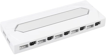 Argb PWM Fan Hub, 5V 3Pin RGB Computer PC Case Fan Hub Adattatore da 1 a 10 Porte Splitter Hub Ventilatore a Backplane Magnetico con Telecomando e Input di Alimentazione SATA