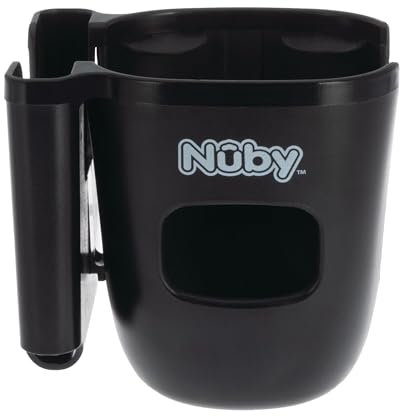 Nuby Getränkehalter für Kinderwagen mit Telefonhalterung | Universelle Passform | sichere Befestigung | 360° drehbar | verstellbare Position