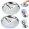 Feirdhoo Lot de 2 Assiette Ventouse Pour Bébé, Assiette Inox Bebe Assiettes En Acier Inoxydable Avec Ventouse Pour Bébé les Tout-petits et l'auto-alimentation