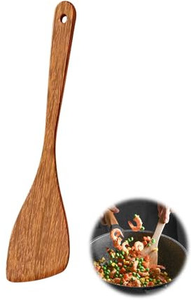 wilcractk Spatule Bois pour Cuisine, Spatule Cuisine Bois Anti-Rayures pour Poêles Antiadhésives, C' est le Meilleur Choix pour Besoins Quotidiens de Votre cuisine Facile à Nettoyer (Taille-33cm)