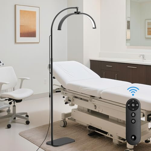 LED wimpernverlängerung lampe,halbmond lampe für kosmetikstudio,22 Zoll wimpern licht lampes mit Telefonständer,Kopf verstellbar um 360 °,3000K-6000K,kosmetiklampe für Beauty,Tattoos,Maskenbildner