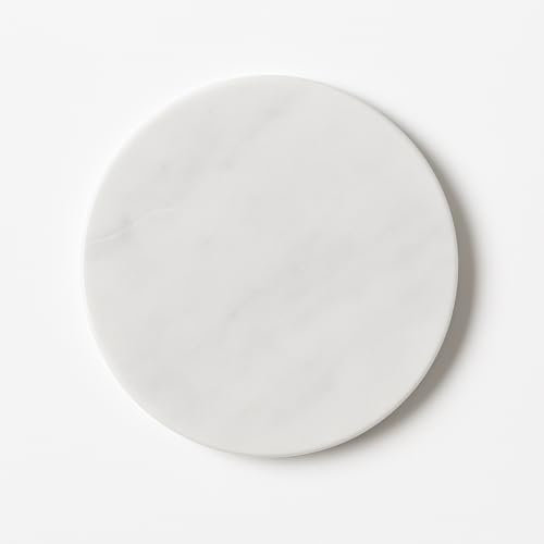 Round Marble Table – Tagliere Rotondo in Marmo Bianco di Carrara Ø 30 cm – Fatto a Mano in Italia – Piatto da Portata, Sushi, Formaggi, Arredo Tavola Elegante