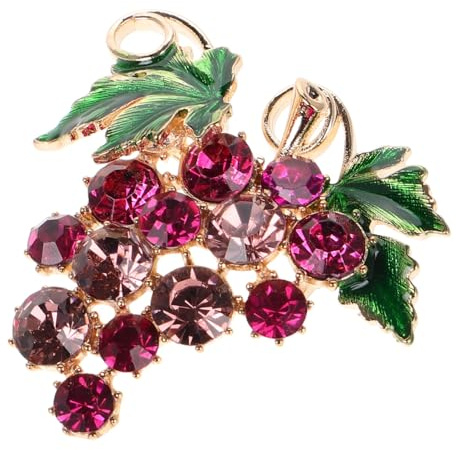 AKOOSY Broche Raisin Fruitée Alliage De Zinc Épingle à Revers Femme Accessoire Fête Noël Présent Élégant