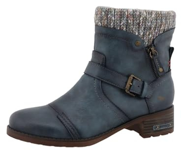 MUSTANG Damen Stiefelette mit Einsatz in Strickoptik 15M0062005, Größe:40 EU, Farbe:Mehrfarbig