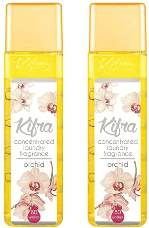 Orchid Concentrated Laundry Fragrance 200ml 80 Washing Cycles - Long Lasting Perfume Fabric Conditioner Highly-Concentrated Formula Soft & Refreshed Compartment - Pack of 2