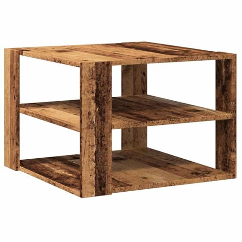 CIOURSTO Couchtisch – 58x58x40 cm – Holzwerkstoff, Wohnzimmertisch mit großzügiger Tischplatte Sofatisch für Wohnzimmer (Altes Holz)