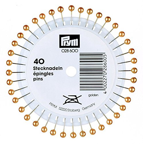 Prym 028600 Perlkopf-Stecknadeln 0,58 x 40 mm goldfarbig