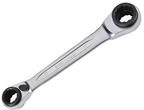 Bahco S4RM-21-27 21-22/24-27 mm Quadruple Ratchet Wrench Set, Silver