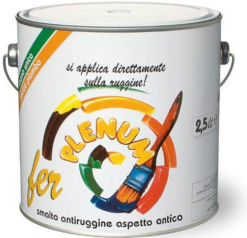 italchimica Smalto Antiruggine Antichizzato Fer Plenum Laiv colore Grigio Ferro 2,5 Lt.