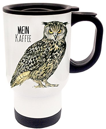 ilka parey wandtattoo welt Thermobecher Thermotasse Coffee to go Becher Tee Kaffee campingbecher Reisebecher Eule Eulchen Kauz mein Kaffee tb017