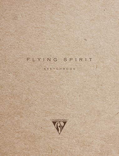 Clairefontaine 930023C Flying Spirit Skizzenheft (DIN A6, 10,5 x 14,5 cm, 50 Blatt, 90 g, elfenbeinfarbiges Papier, ideal für Notizen, trendig, mit Sepia- Aufdruck, zufällig sortiert) 1 Stück