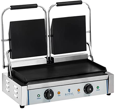 Royal Catering - RCKG- 3600-F - Parrilla de contacto doble - lisa - 2 x 1.800 W - 30-300 °C