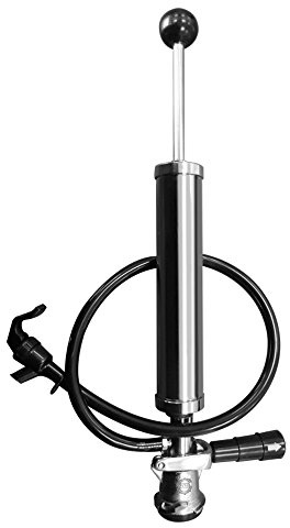 PERA Beer Keg Party Pump 8 inch Keg Beer tap Pump Chrome-Plated D-System Beer Taps for Kegs US Keg Pump Draft Beer Picnic Tap Beer Keg Tap Kit with Black Picnic Tap hose kit for Homebrew