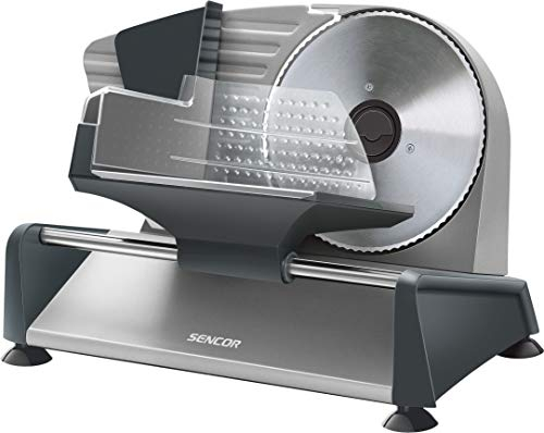 Sencor Elektrischer Allesschneider Multifunktional - Professioneller Schinkenschneider, Klinge aus Edelstahl 190 mm, Präzise Einstellung 1-15 mm, Perfekt für Schinken, Salami, Käse, Wurstwaren, Brot..